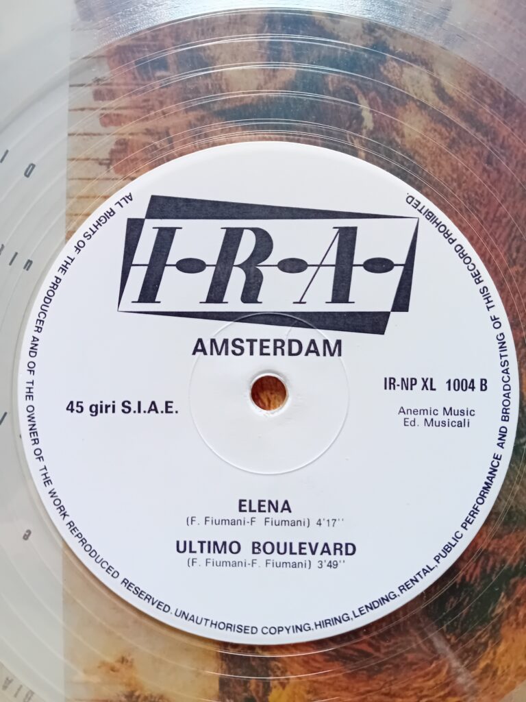 Amsterdam – Diaframma et Litfiba : l'histoire de l'EP I.R.A. de 1985 7 amsterdam diaframma lifiba etichetta lato a